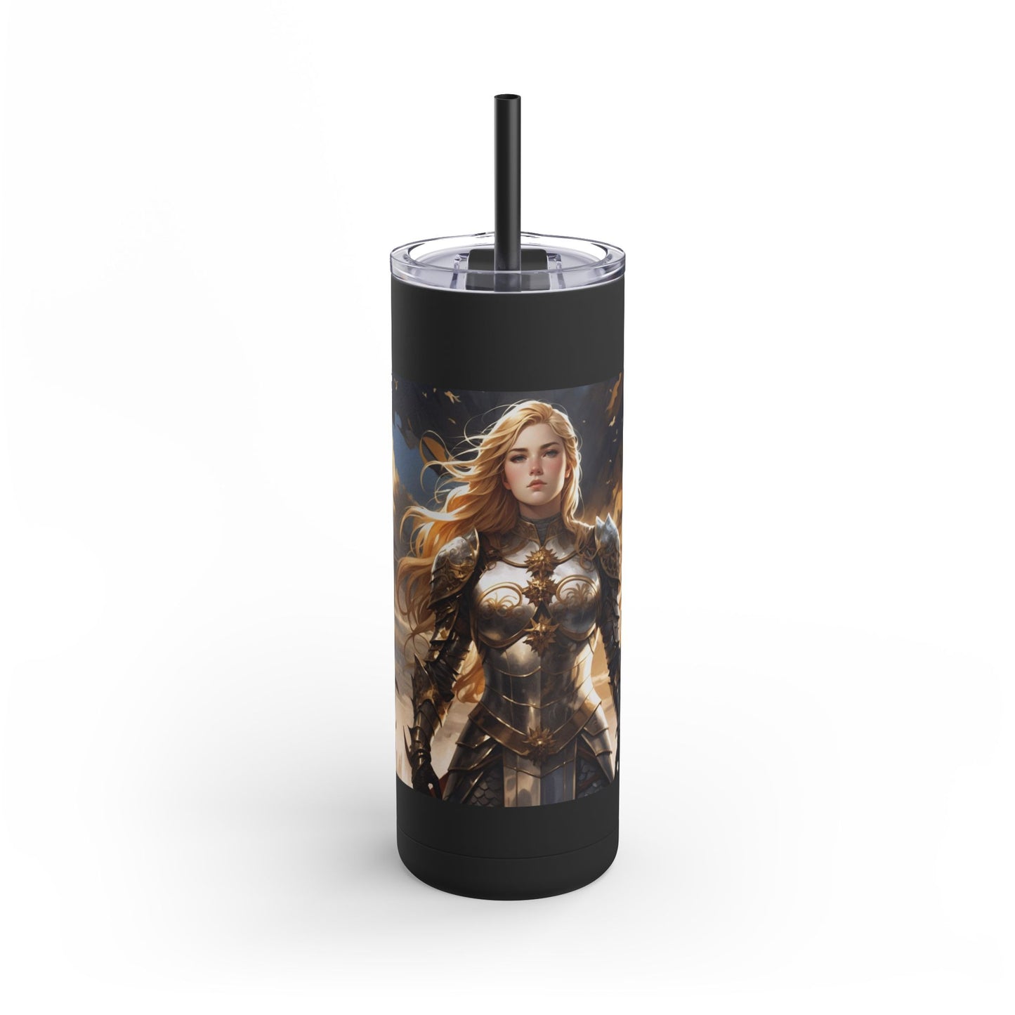 ARMORED WOMAN FIGHTER Maars Maker Skinny Matte Tumbler, 20oz