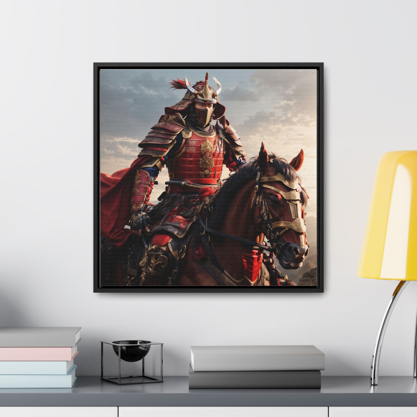 MOUNTED SAMURAI Gallery Canvas Wraps, Square Frame