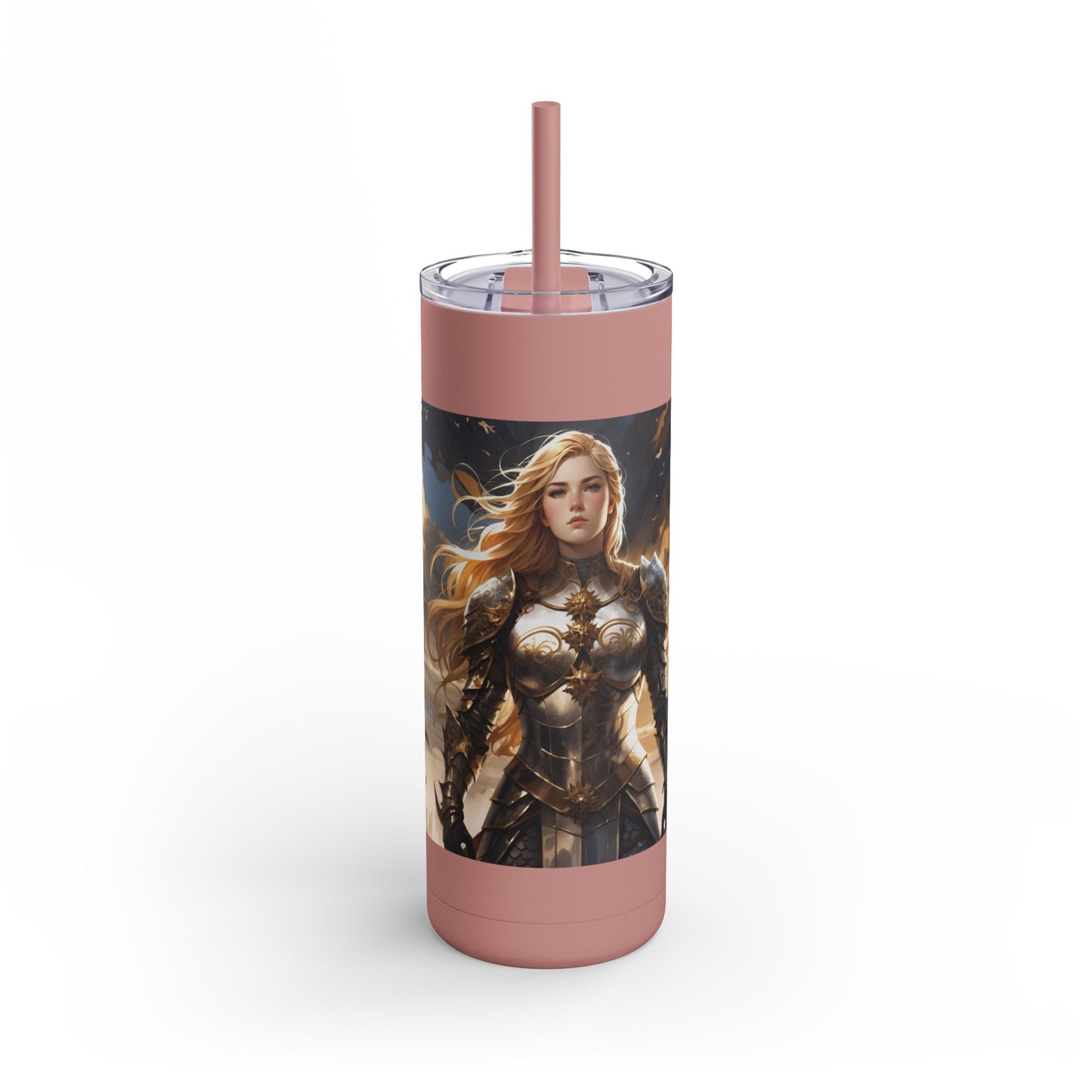 ARMORED WOMAN FIGHTER Maars Maker Skinny Matte Tumbler, 20oz