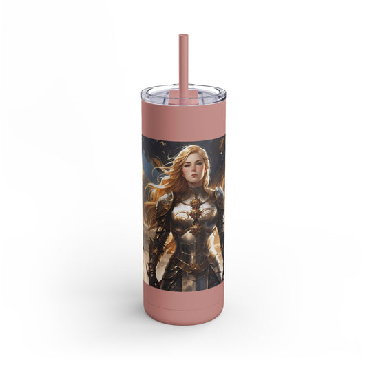 ARMORED WOMAN FIGHTER Maars Maker Skinny Matte Tumbler, 20oz