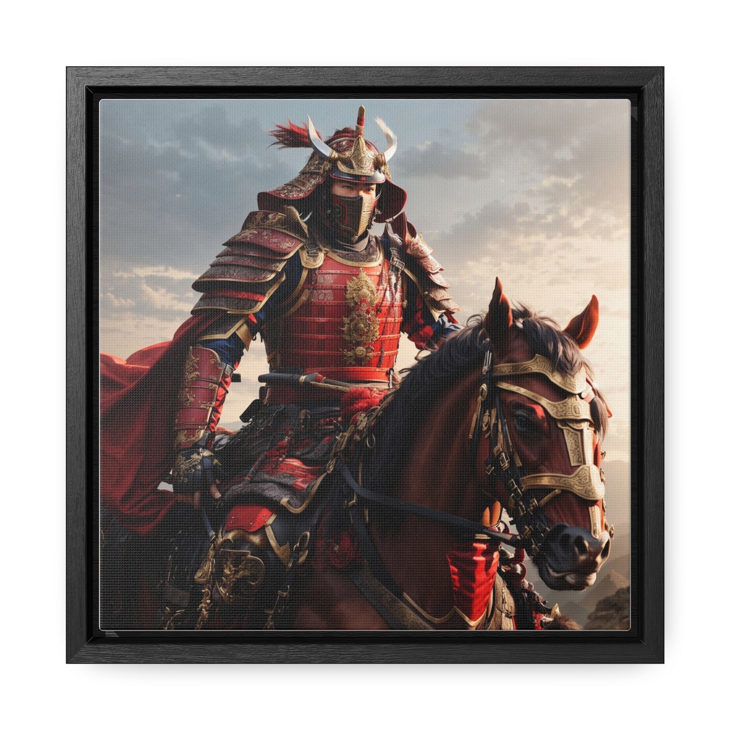 MOUNTED SAMURAI Gallery Canvas Wraps, Square Frame