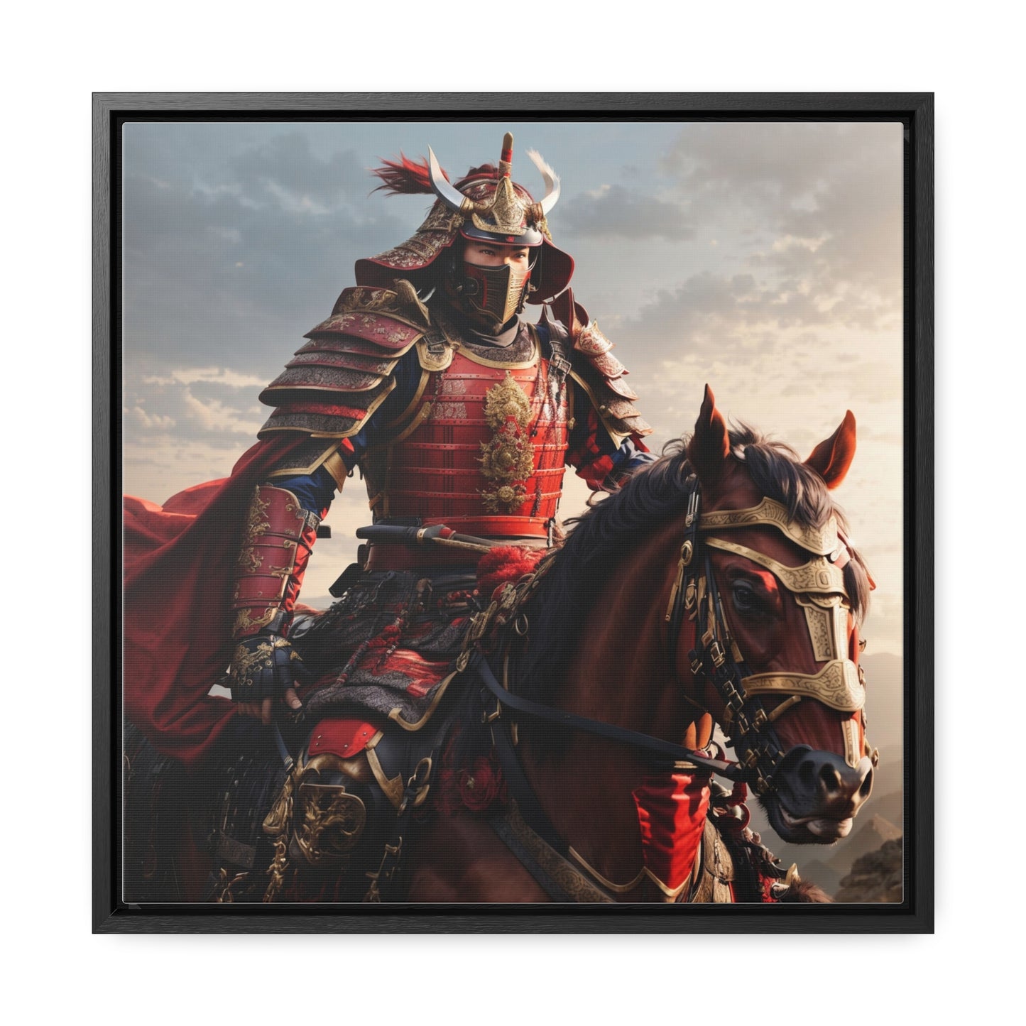 MOUNTED SAMURAI Gallery Canvas Wraps, Square Frame
