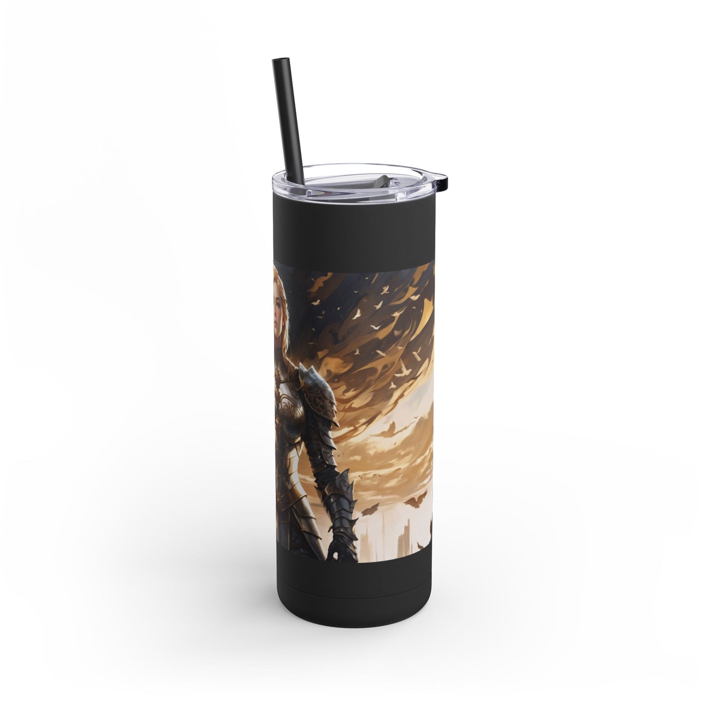 ARMORED WOMAN FIGHTER Maars Maker Skinny Matte Tumbler, 20oz