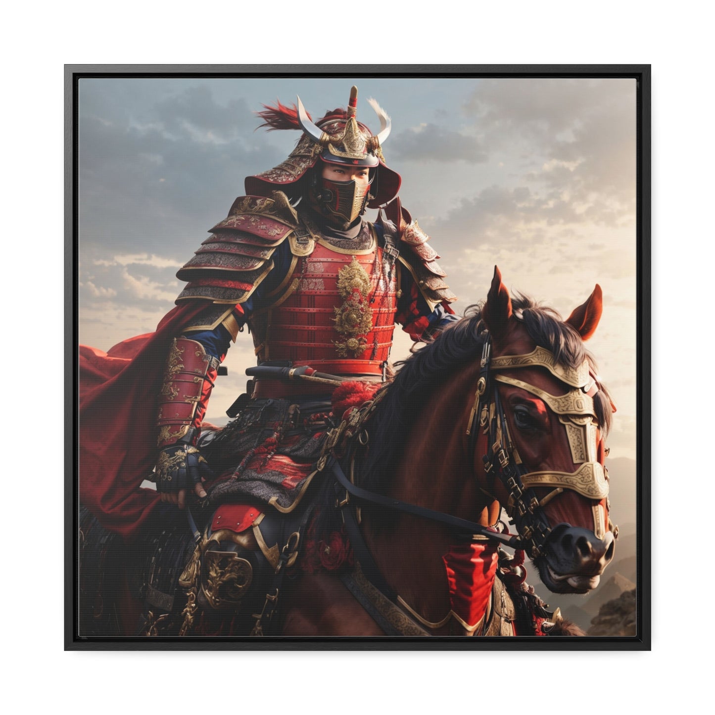 MOUNTED SAMURAI Gallery Canvas Wraps, Square Frame