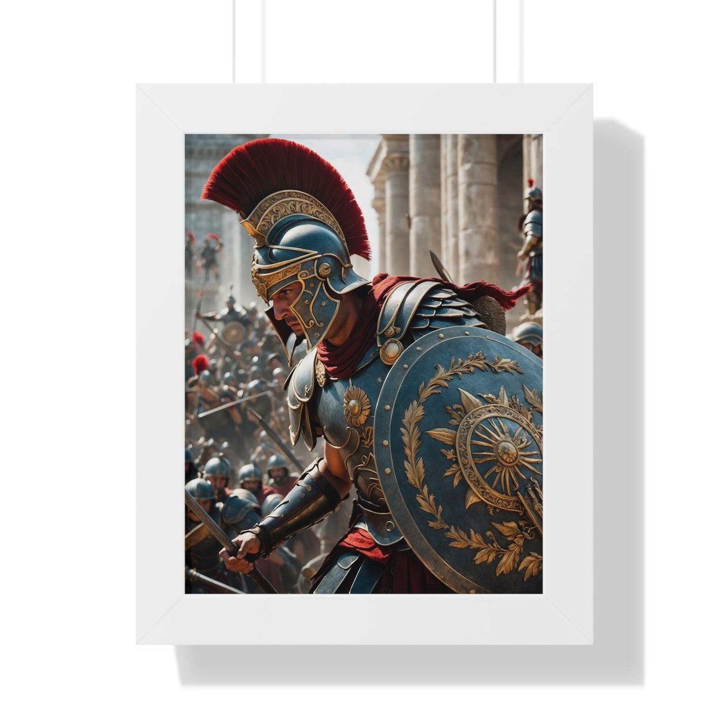 GREEK LEGENDARY HOPLITE Framed Vertical Poster