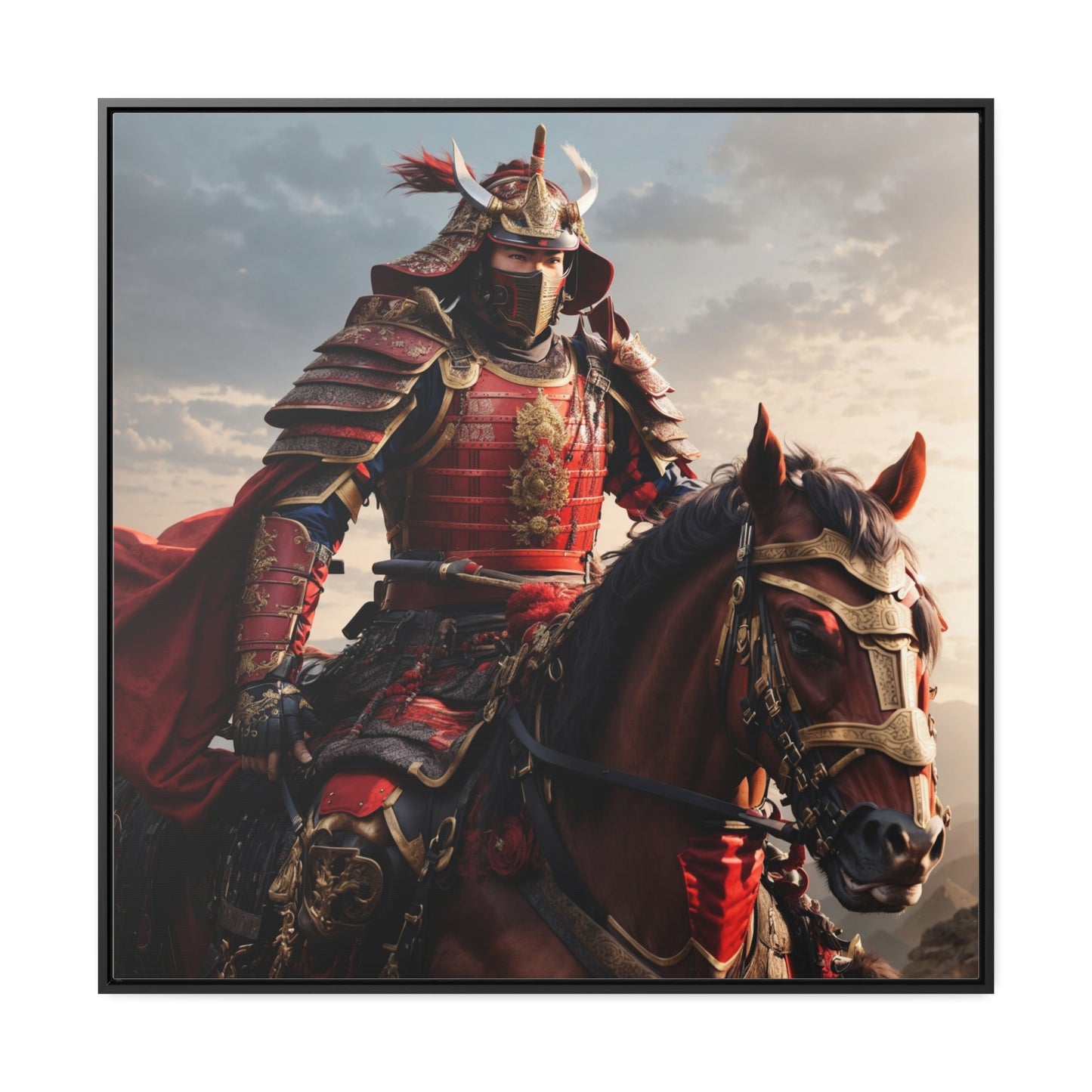 MOUNTED SAMURAI Gallery Canvas Wraps, Square Frame
