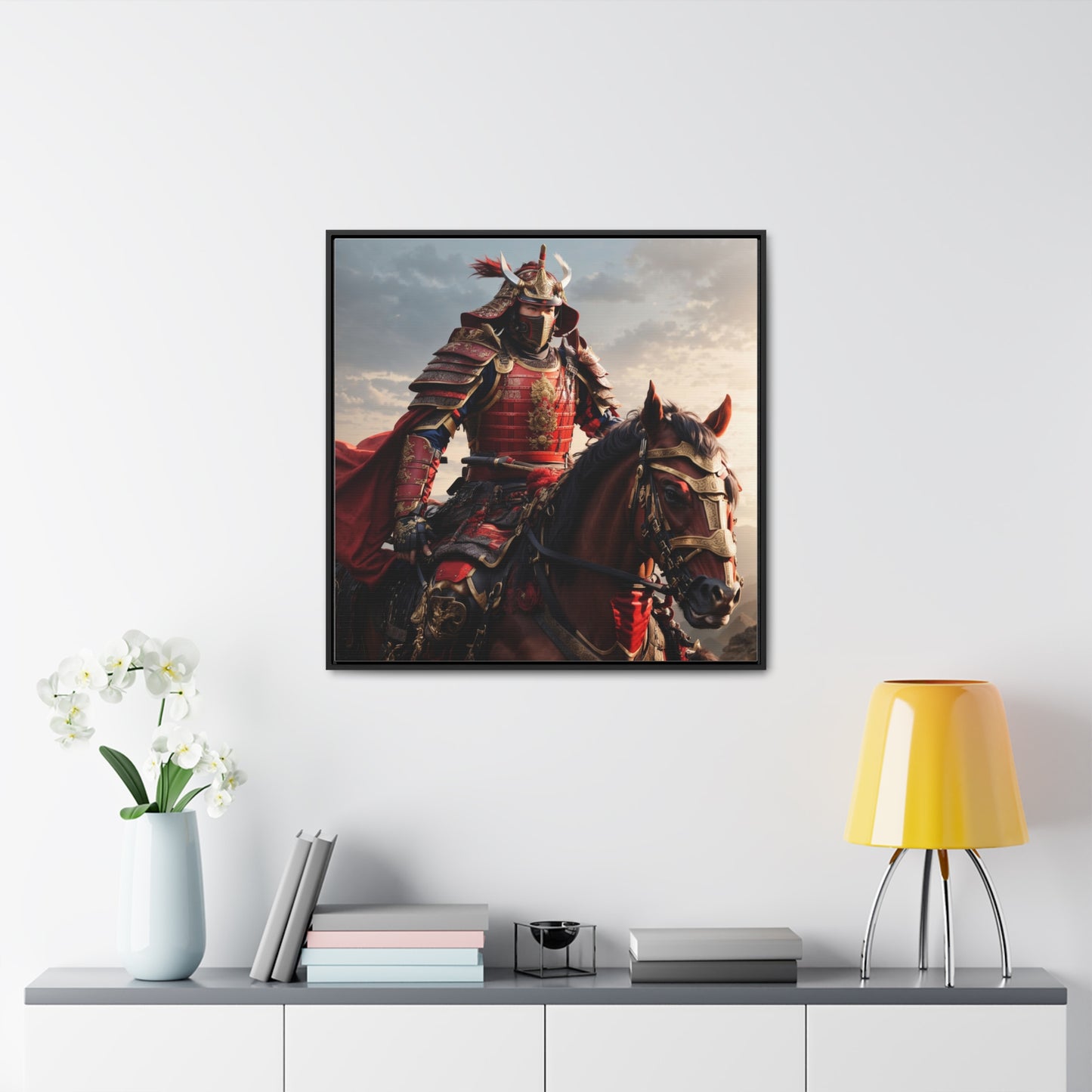 MOUNTED SAMURAI Gallery Canvas Wraps, Square Frame