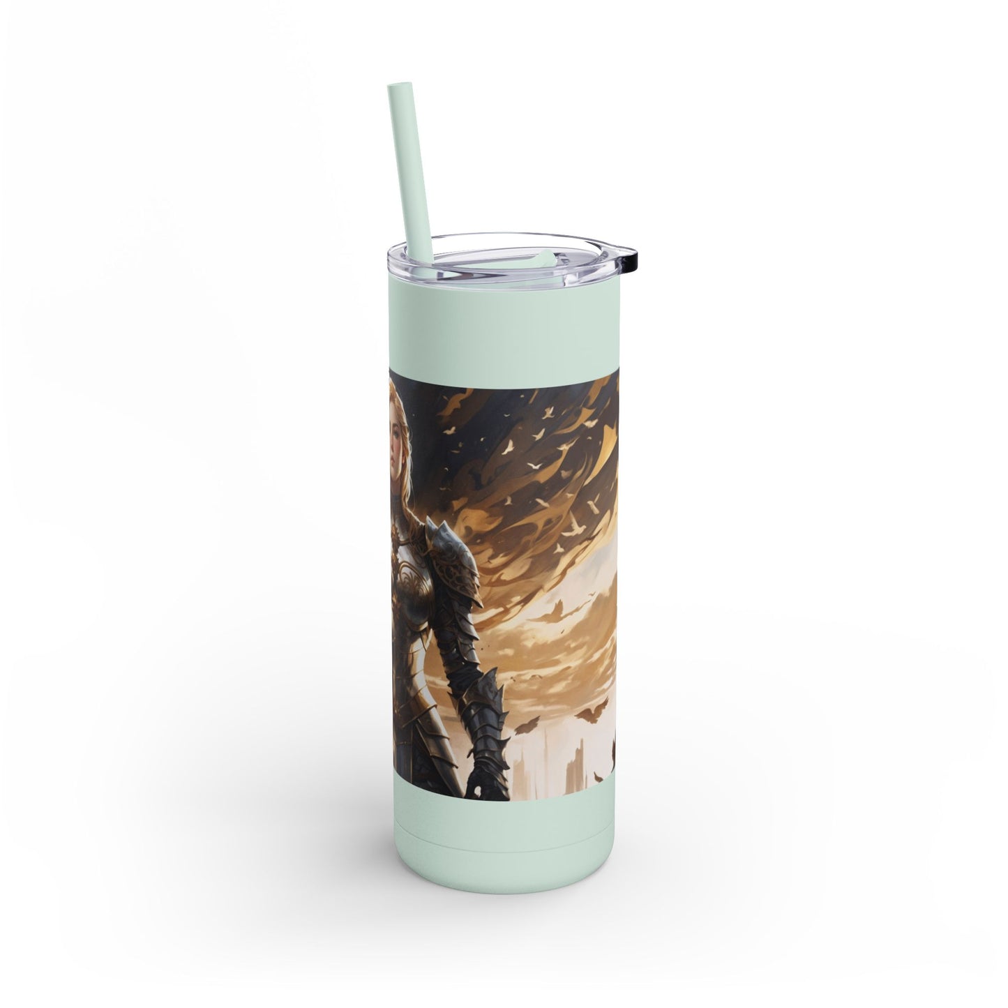 ARMORED WOMAN FIGHTER Maars Maker Skinny Matte Tumbler, 20oz