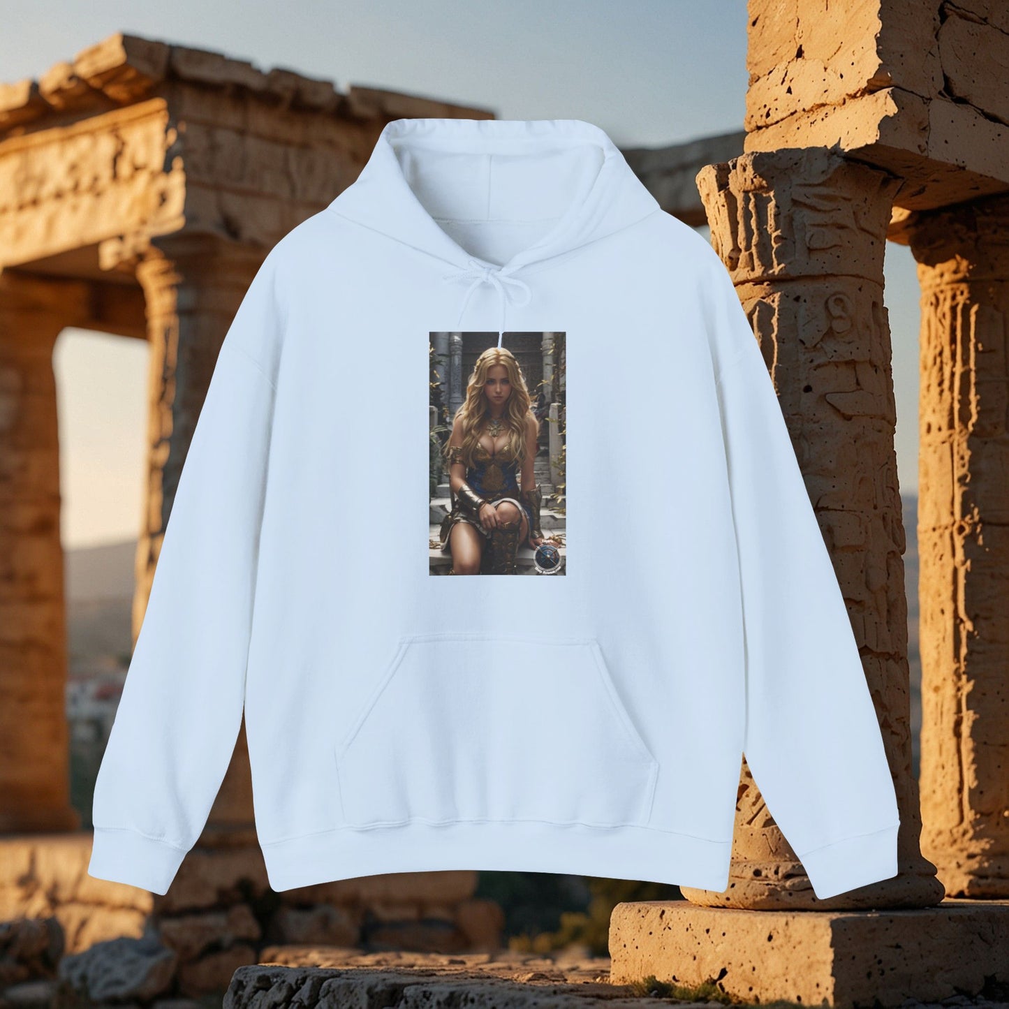 Sweat à capuche unisexe en mélange lourd AMAZON GODDESS BLUE