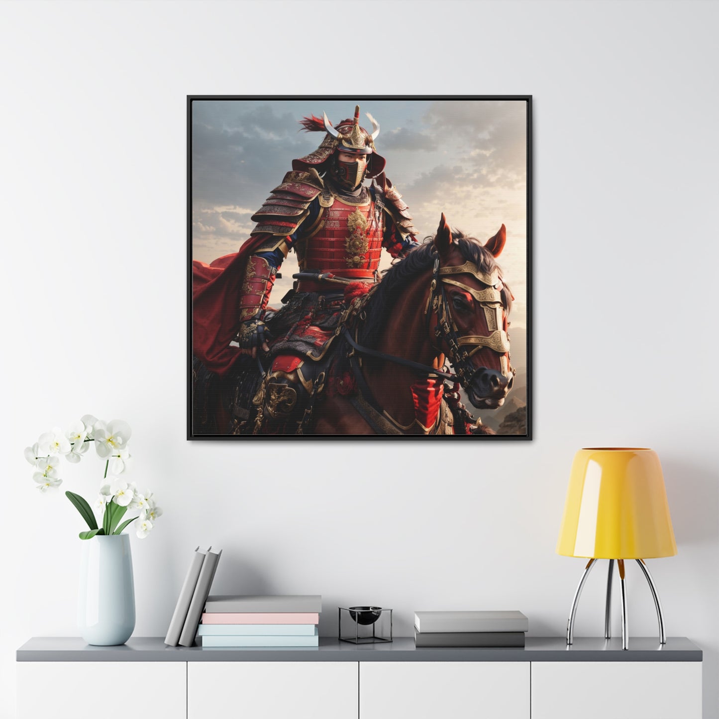 MOUNTED SAMURAI Gallery Canvas Wraps, Square Frame