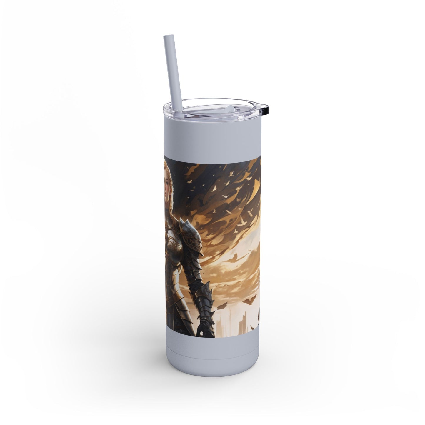 ARMORED WOMAN FIGHTER Maars Maker Skinny Matte Tumbler, 20oz