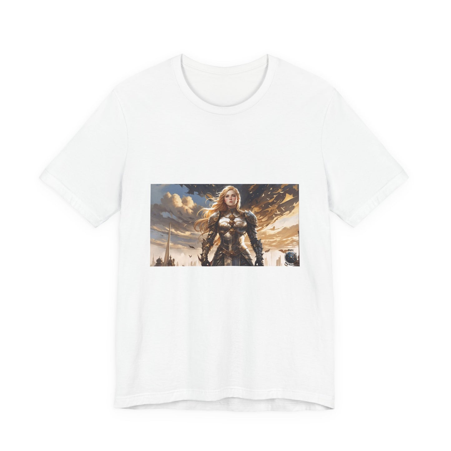 T-shirt unisexe à manches courtes en jersey, style guerrière Jeanne d'Arc blindée