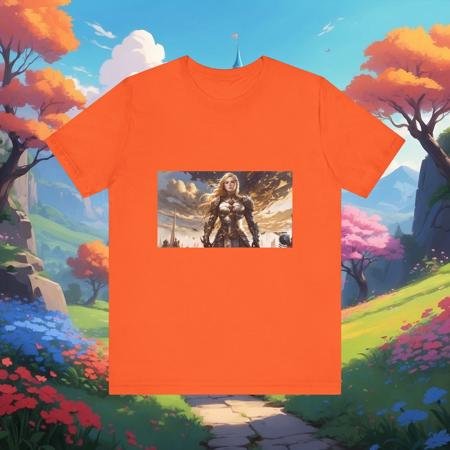 ARMORED FEMALE WARRIOR Unisex Jersey Short Sleeve Tee