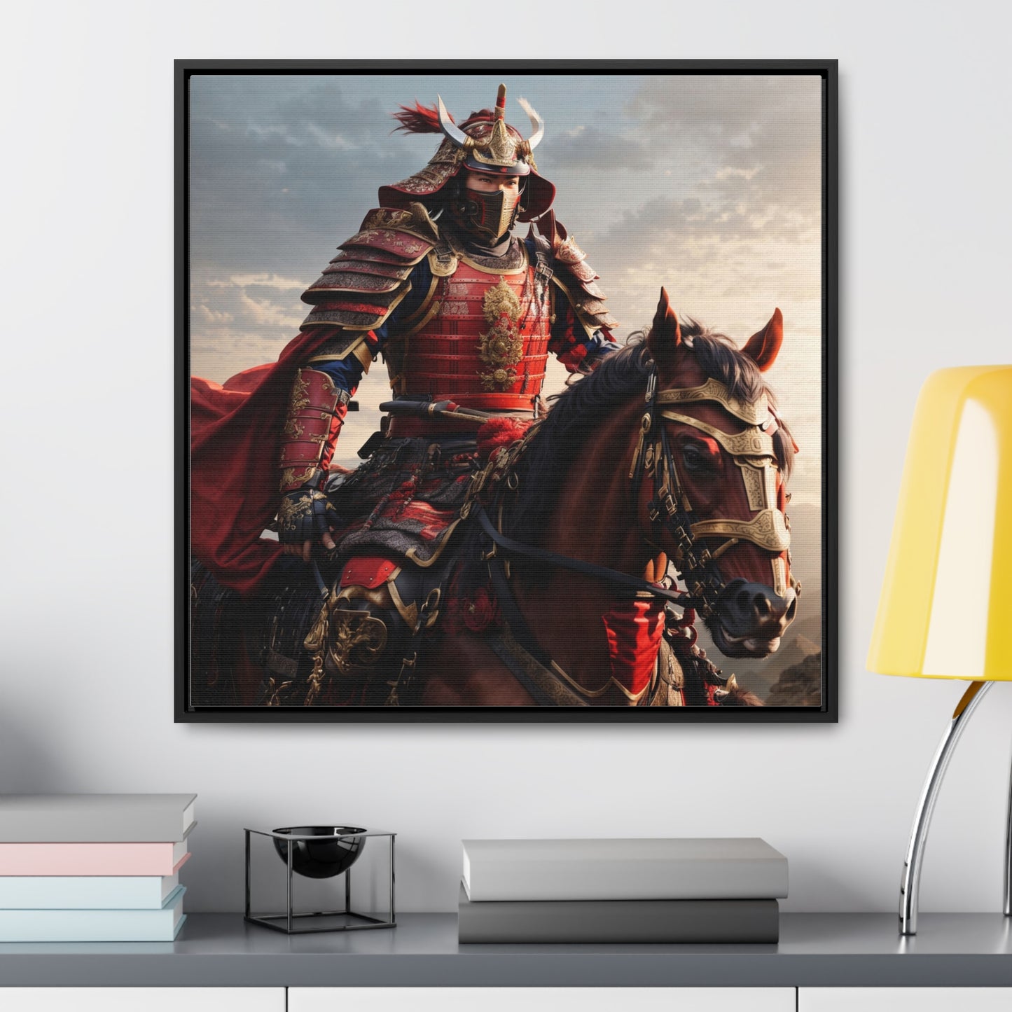 MOUNTED SAMURAI Gallery Canvas Wraps, Square Frame