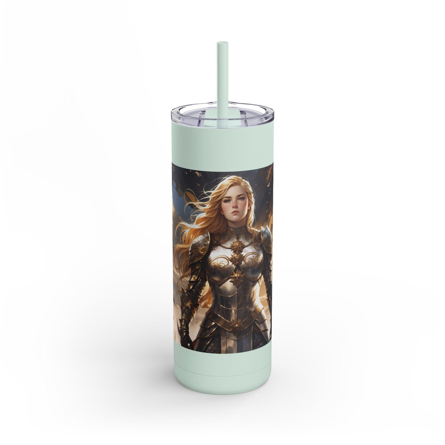 ARMORED WOMAN FIGHTER Maars Maker Skinny Matte Tumbler, 20oz