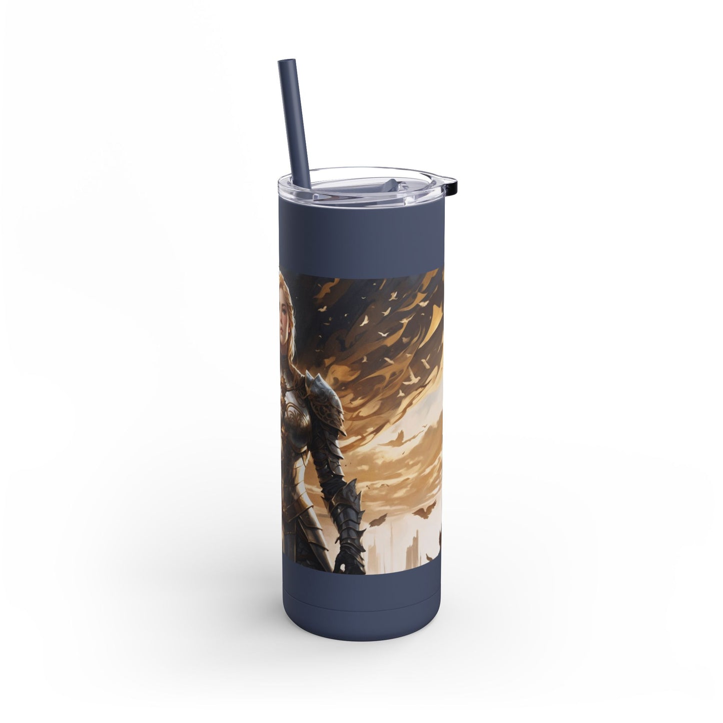 ARMORED WOMAN FIGHTER Maars Maker Skinny Matte Tumbler, 20oz