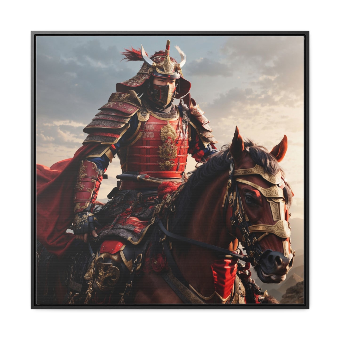 MOUNTED SAMURAI Gallery Canvas Wraps, Square Frame