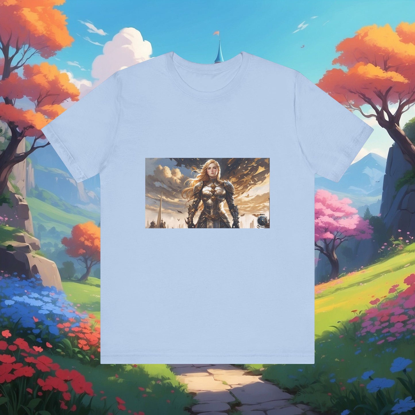 ARMORED FEMALE WARRIOR Unisex Jersey Short Sleeve Tee