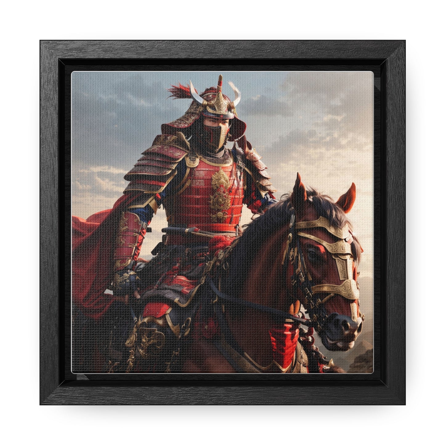 MOUNTED SAMURAI Gallery Canvas Wraps, Square Frame