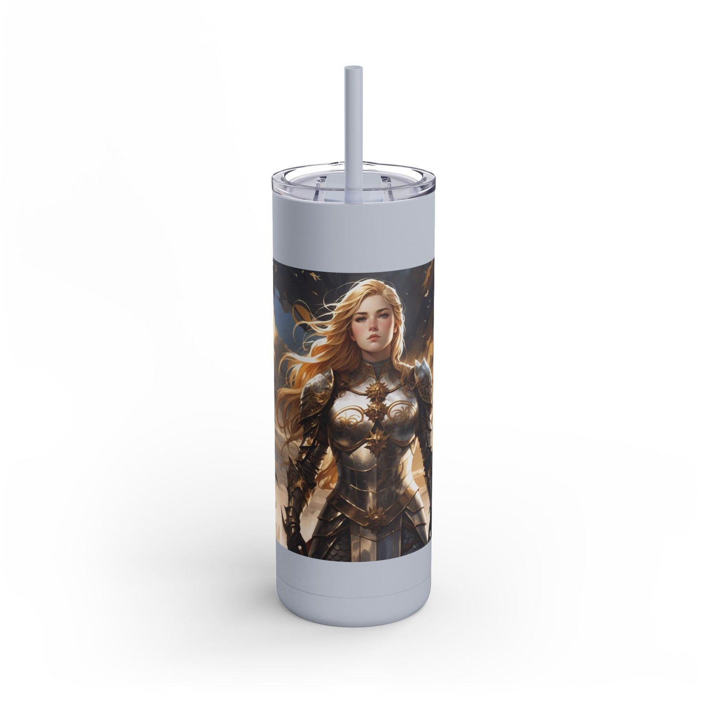 ARMORED WOMAN FIGHTER Maars Maker Skinny Matte Tumbler, 20oz