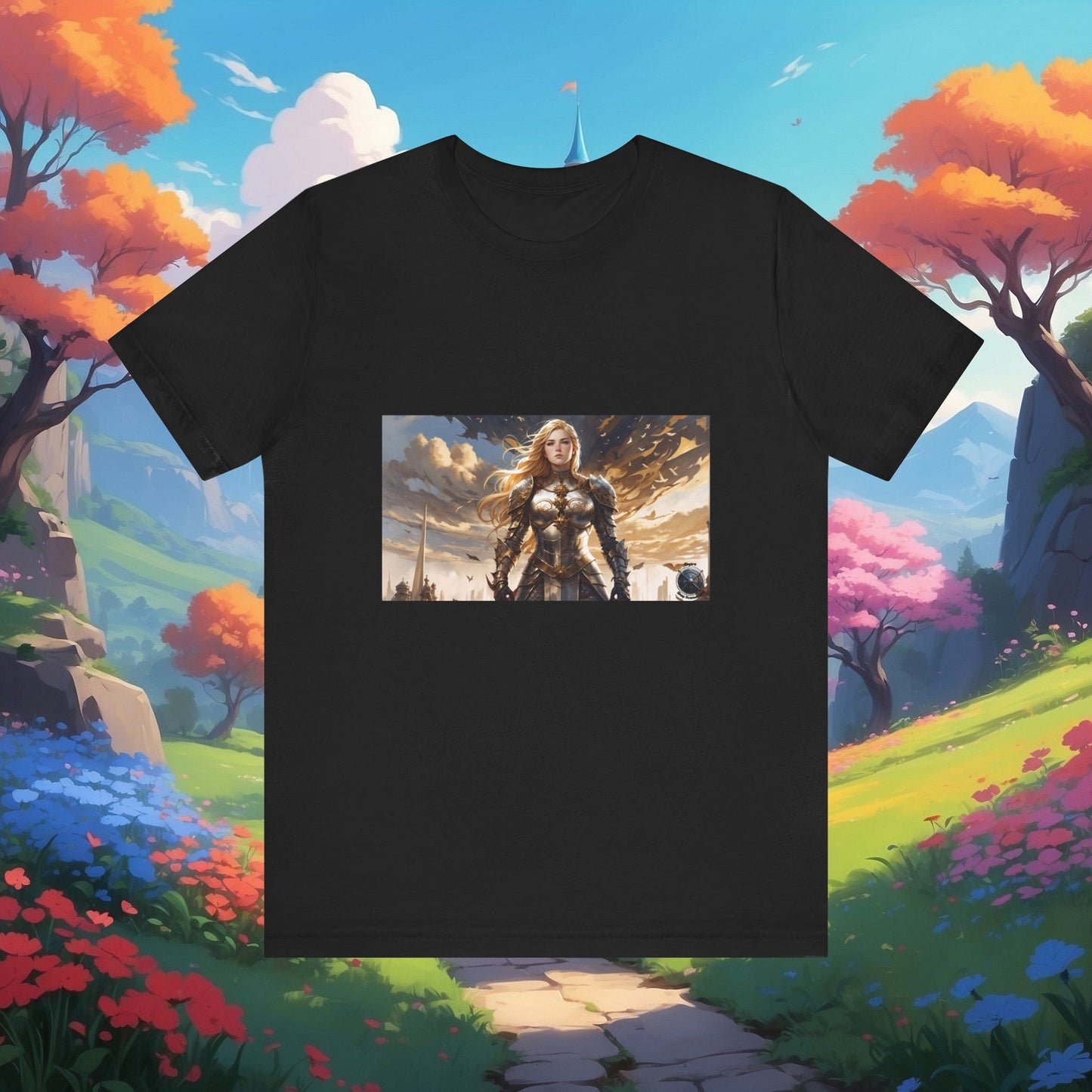 ARMORED FEMALE WARRIOR Unisex Jersey Short Sleeve Tee
