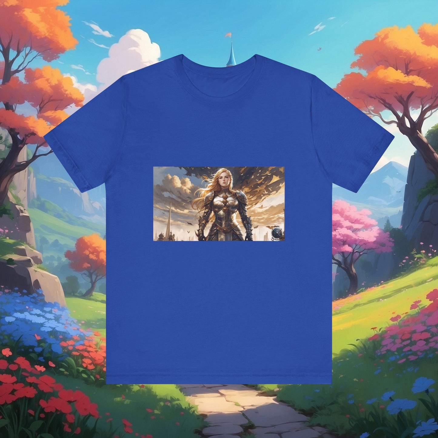 ARMORED FEMALE WARRIOR Unisex Jersey Short Sleeve Tee