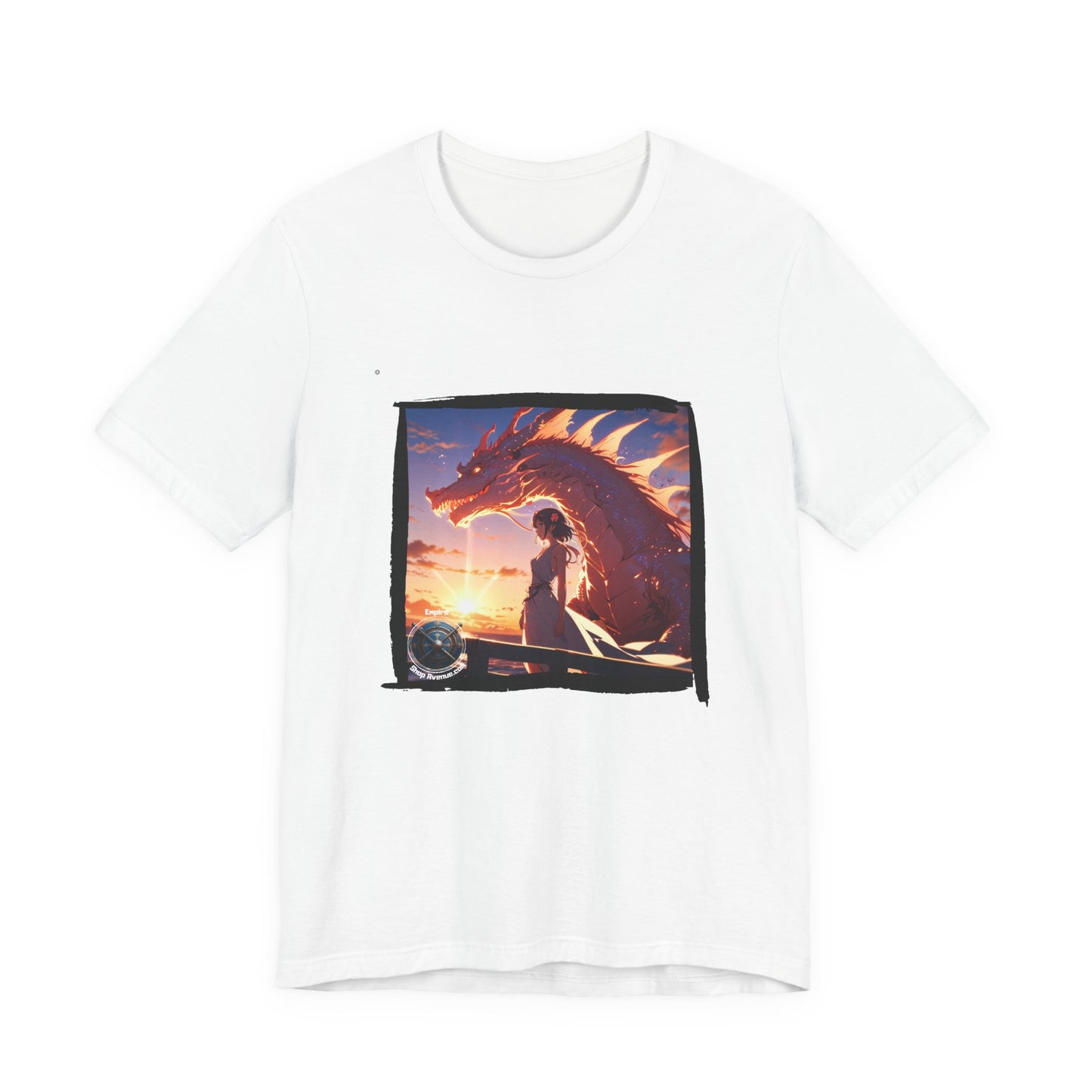 Pink Dragon Sunset T‑Shirt — Fantasy Silhouette Tee -  Pink dragon t-shirt
