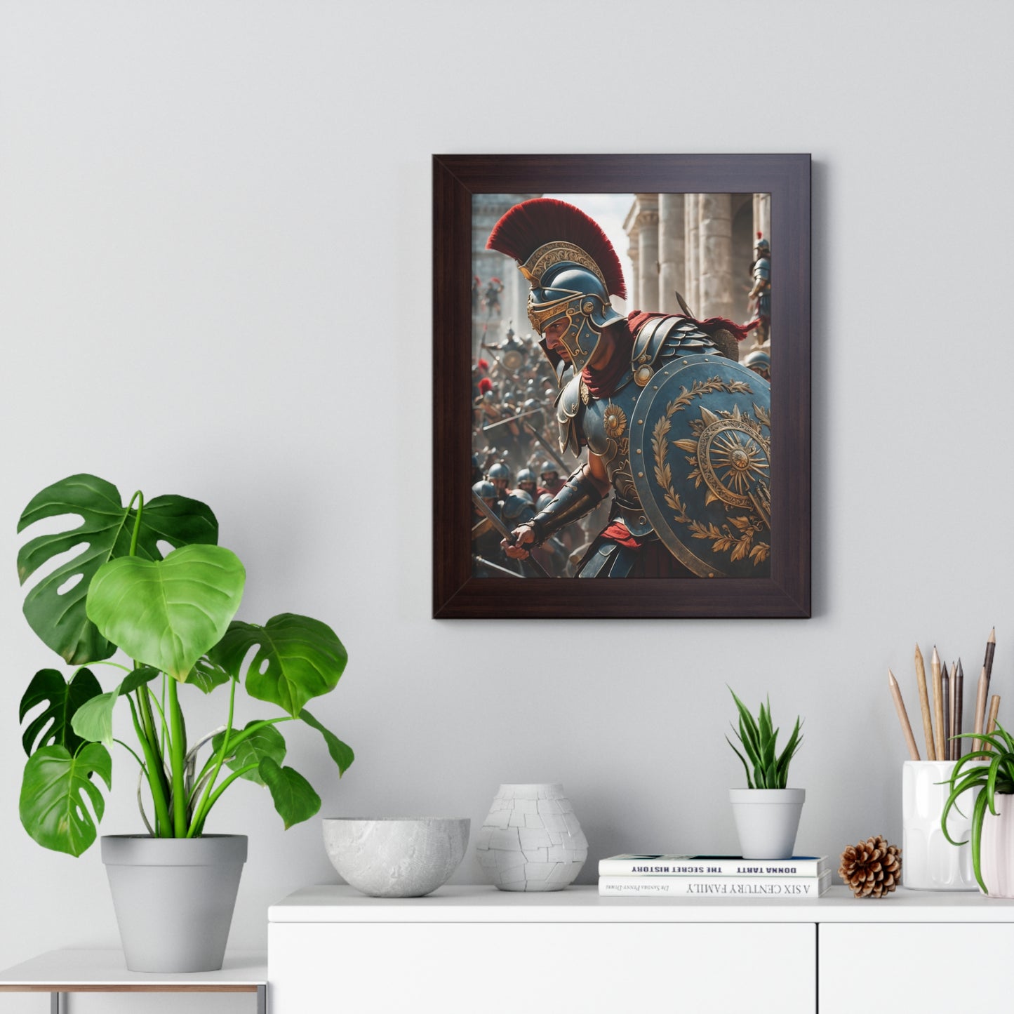 GREEK LEGENDARY HOPLITE Framed Vertical Poster