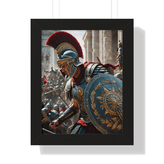 GREEK LEGENDARY HOPLITE Framed Vertical Poster