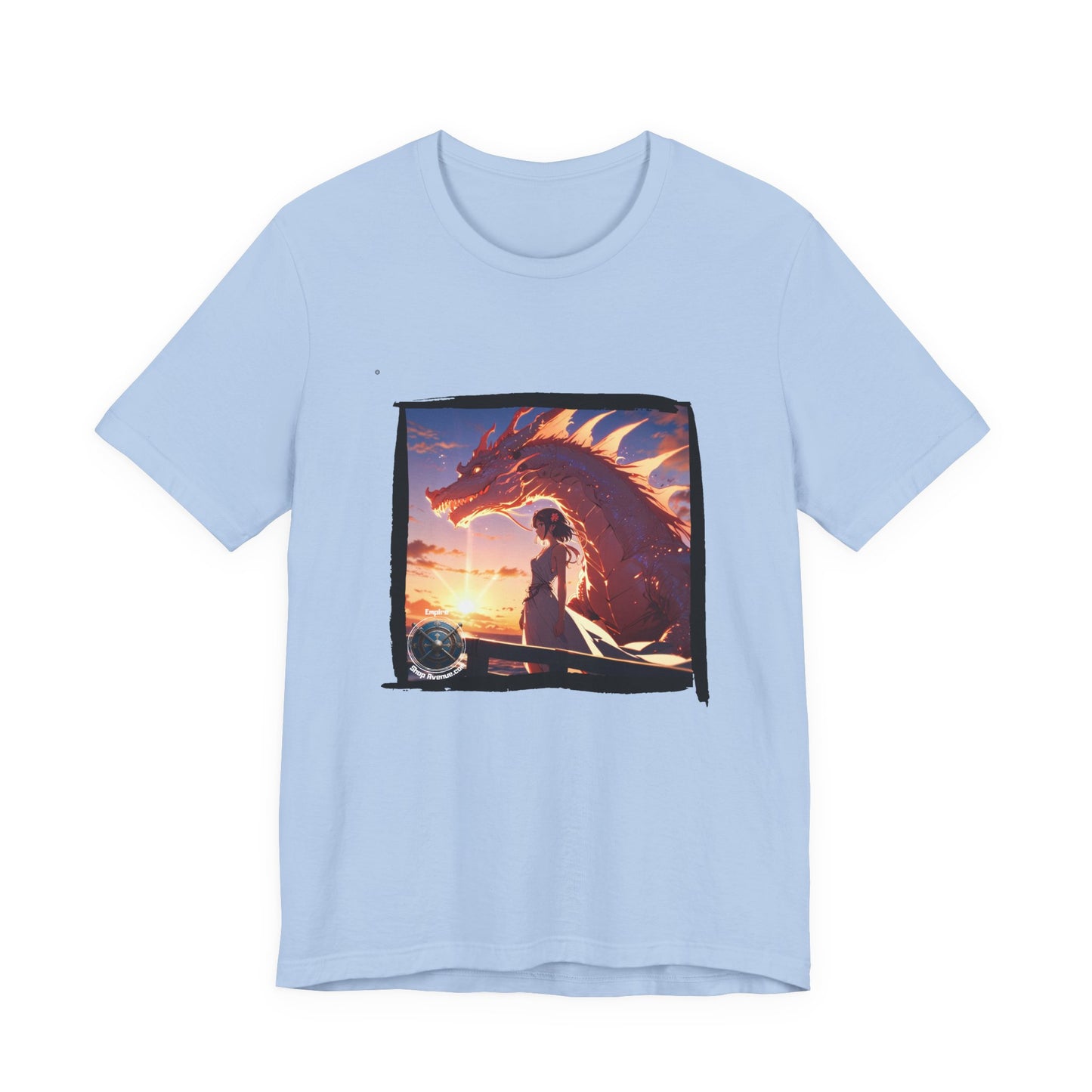 Pink Dragon Sunset T‑Shirt — Fantasy Silhouette Tee -  Pink dragon t-shirt