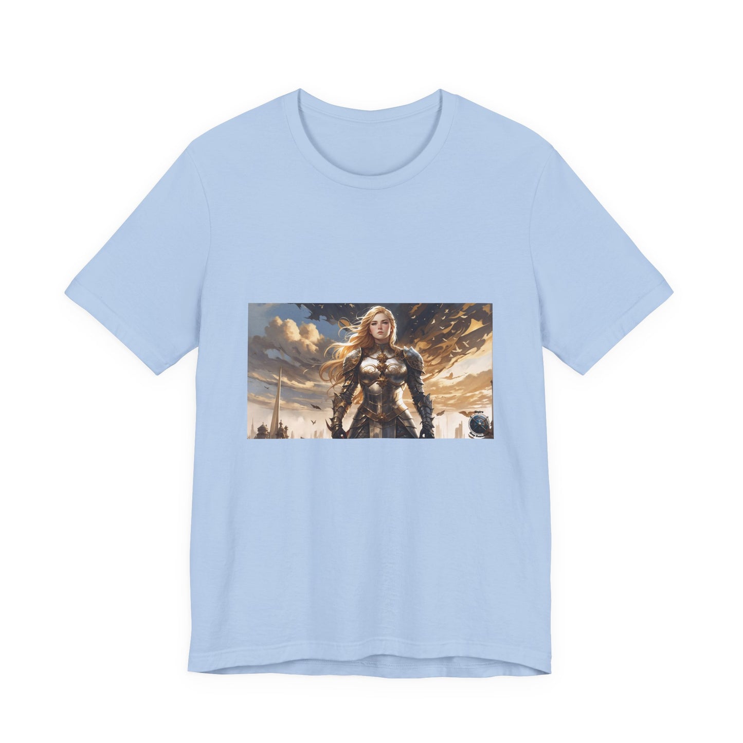 T-shirt unisexe à manches courtes en jersey, style guerrière Jeanne d'Arc blindée