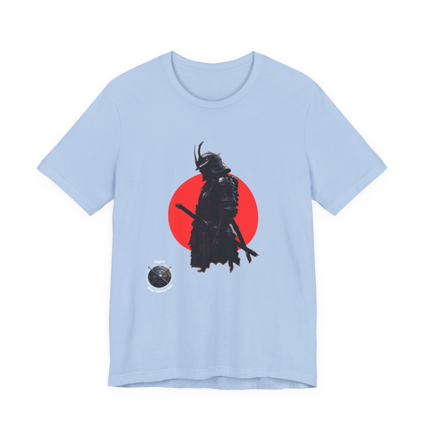 Samurai Silhouette T‑Shirt — Samurai Red Sun Japanese Warrior Graphic Tee