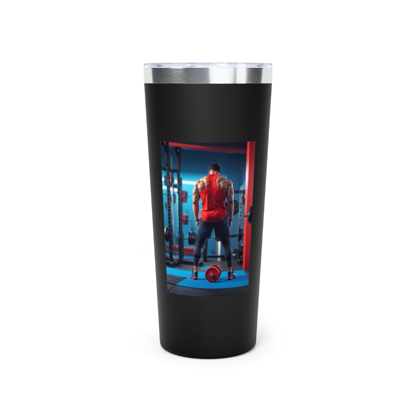 22oz Insulated Tumbler — Gym Motivation Weightlifter Design