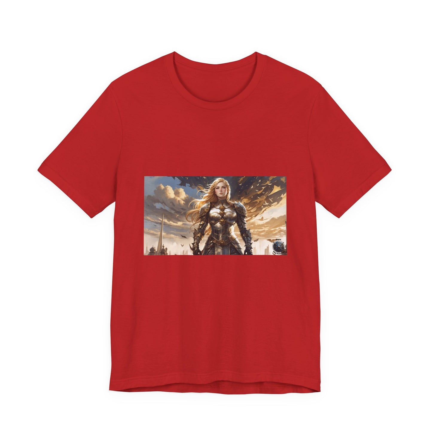 T-shirt unisexe à manches courtes en jersey, style guerrière Jeanne d'Arc blindée