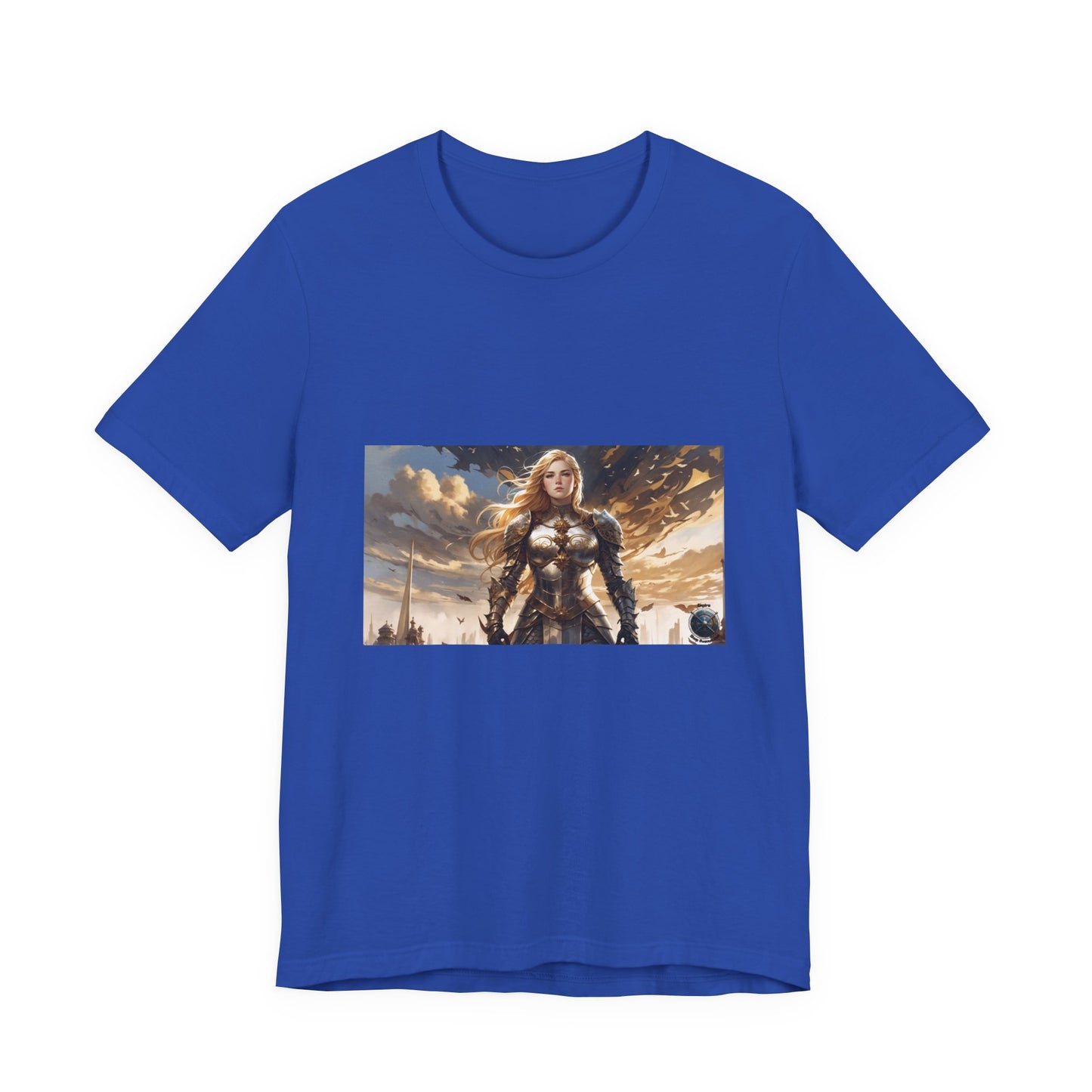 T-shirt unisexe à manches courtes en jersey, style guerrière Jeanne d'Arc blindée