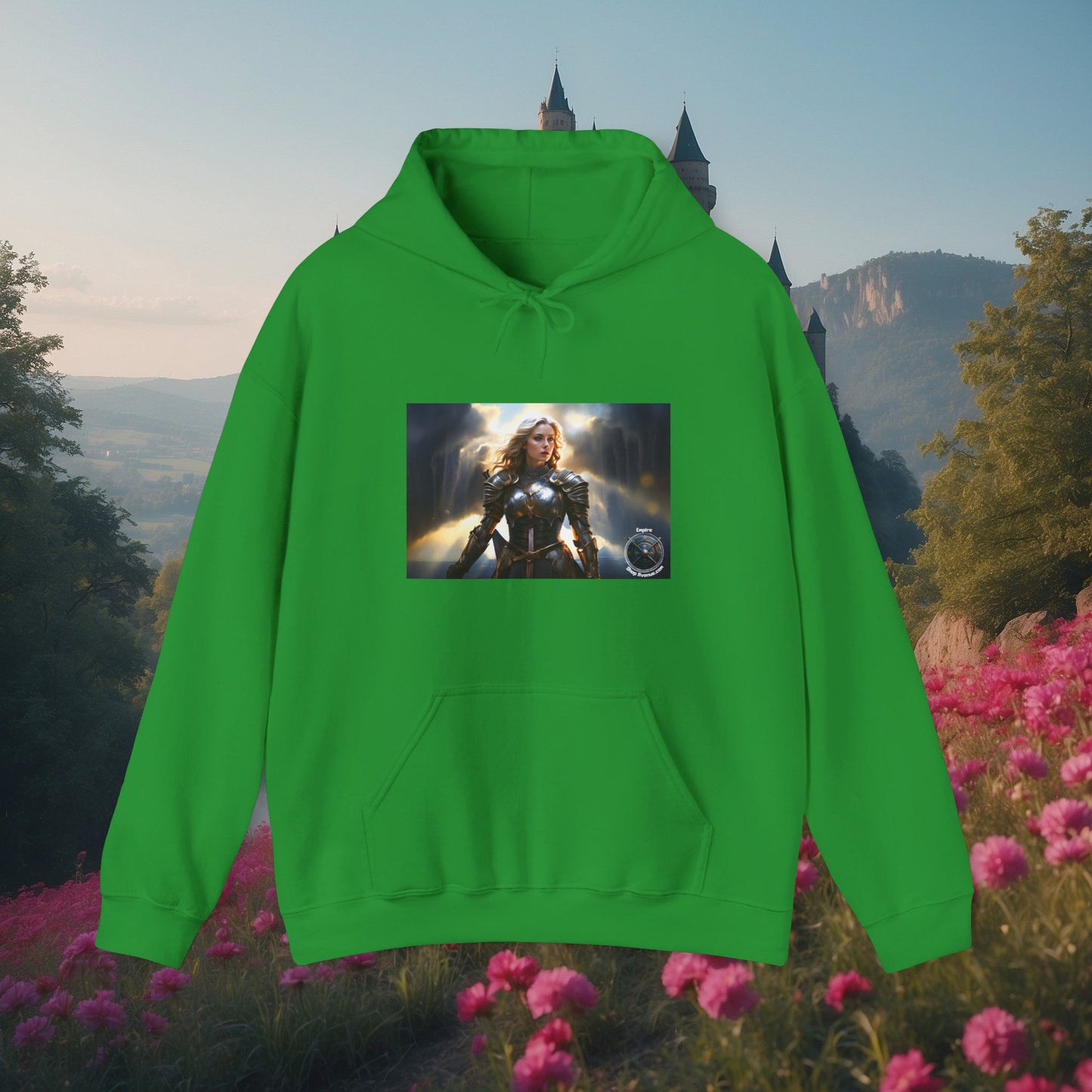 ARMORED FEMALE WARRIOR 2 Unisex Heavy Blend™ Hooded Sweatshirt