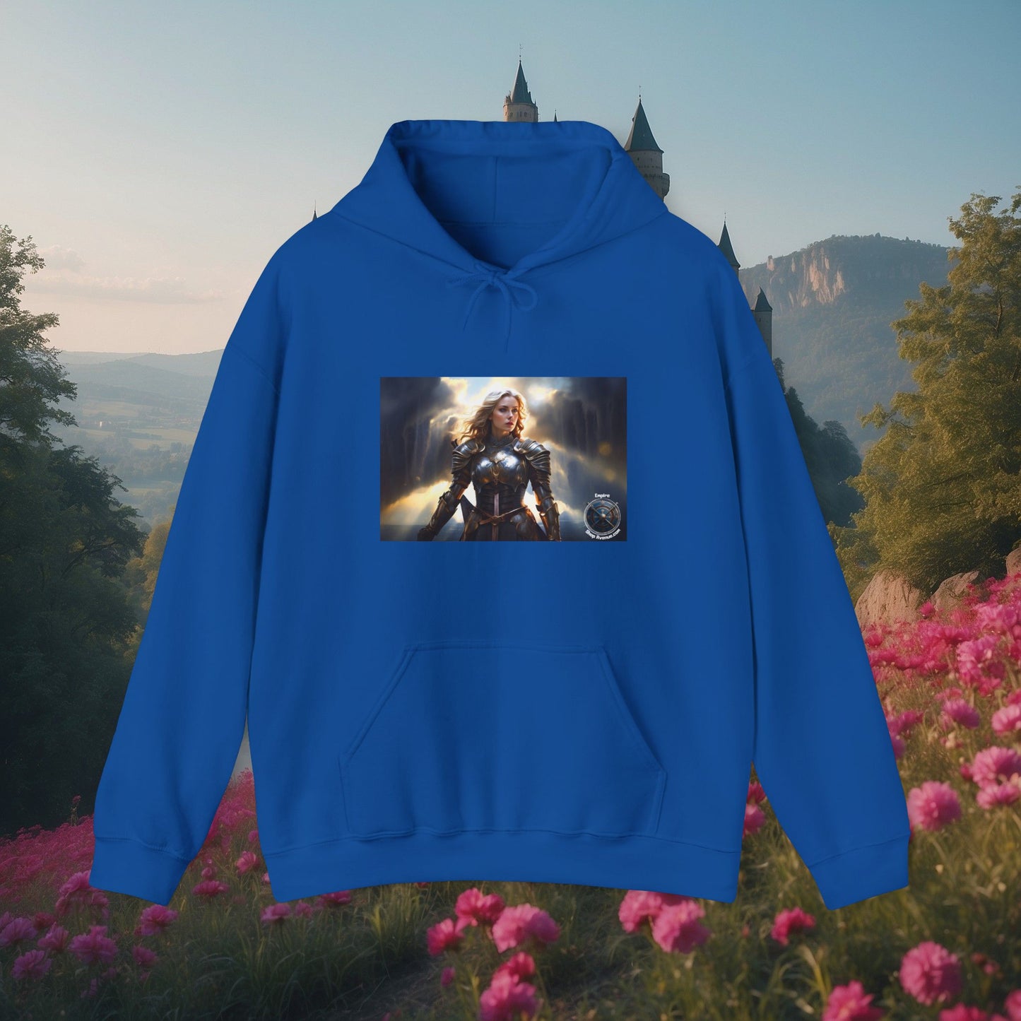 ARMORED FEMALE WARRIOR 2 Unisex Heavy Blend™ Hooded Sweatshirt
