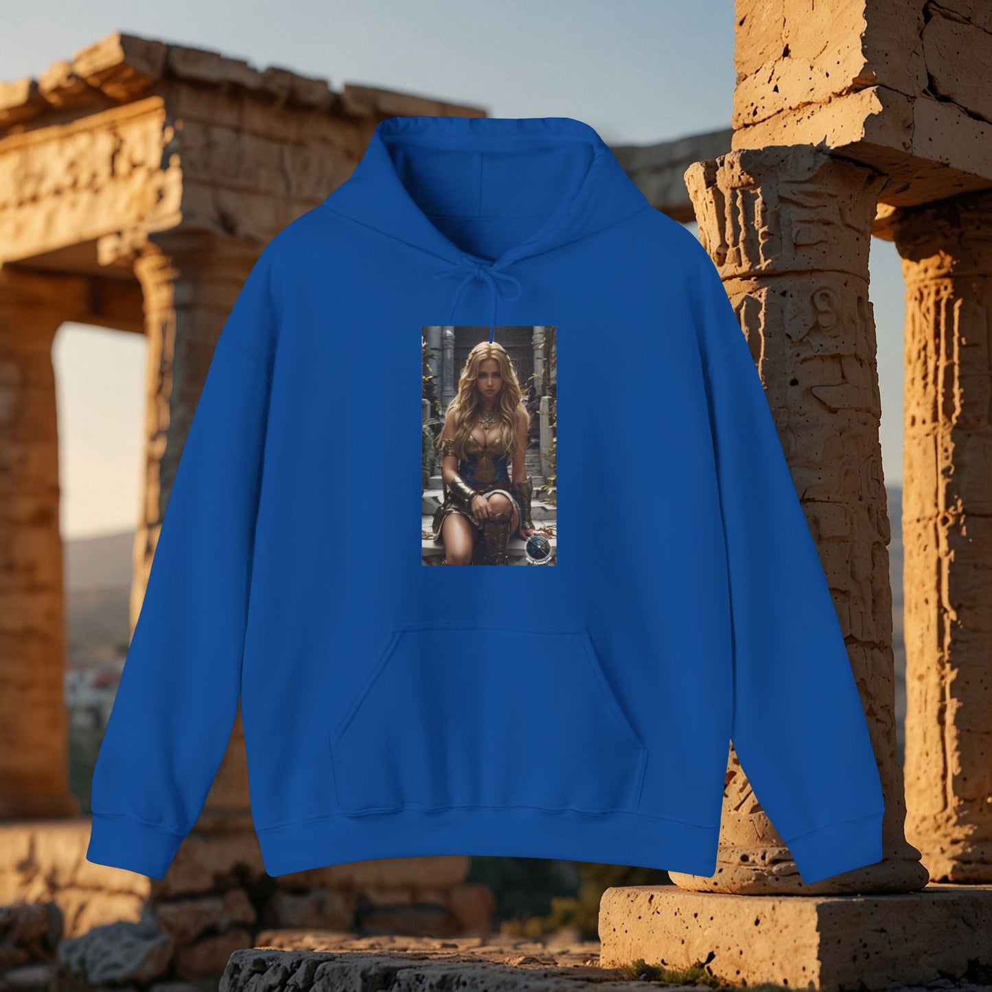 Sweat à capuche unisexe en mélange lourd AMAZON GODDESS BLUE 
