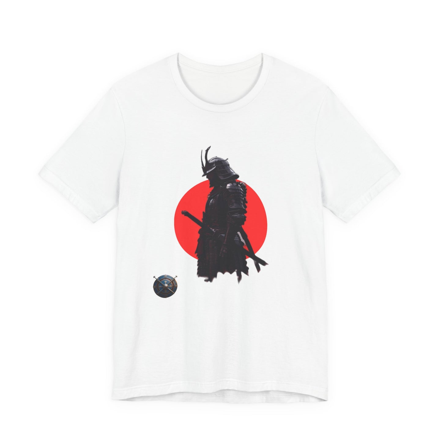 Samurai Silhouette T‑Shirt — Samurai Red Sun Japanese Warrior Graphic Tee