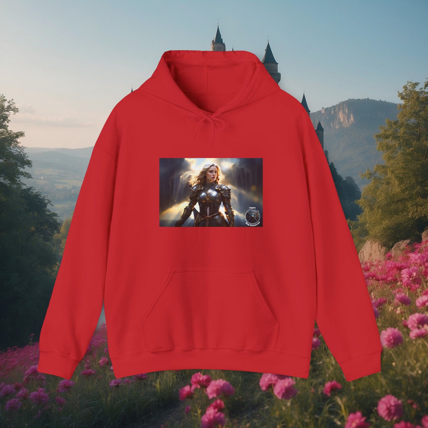ARMORED FEMALE WARRIOR 2 Unisex Heavy Blend™ Hooded Sweatshirt
