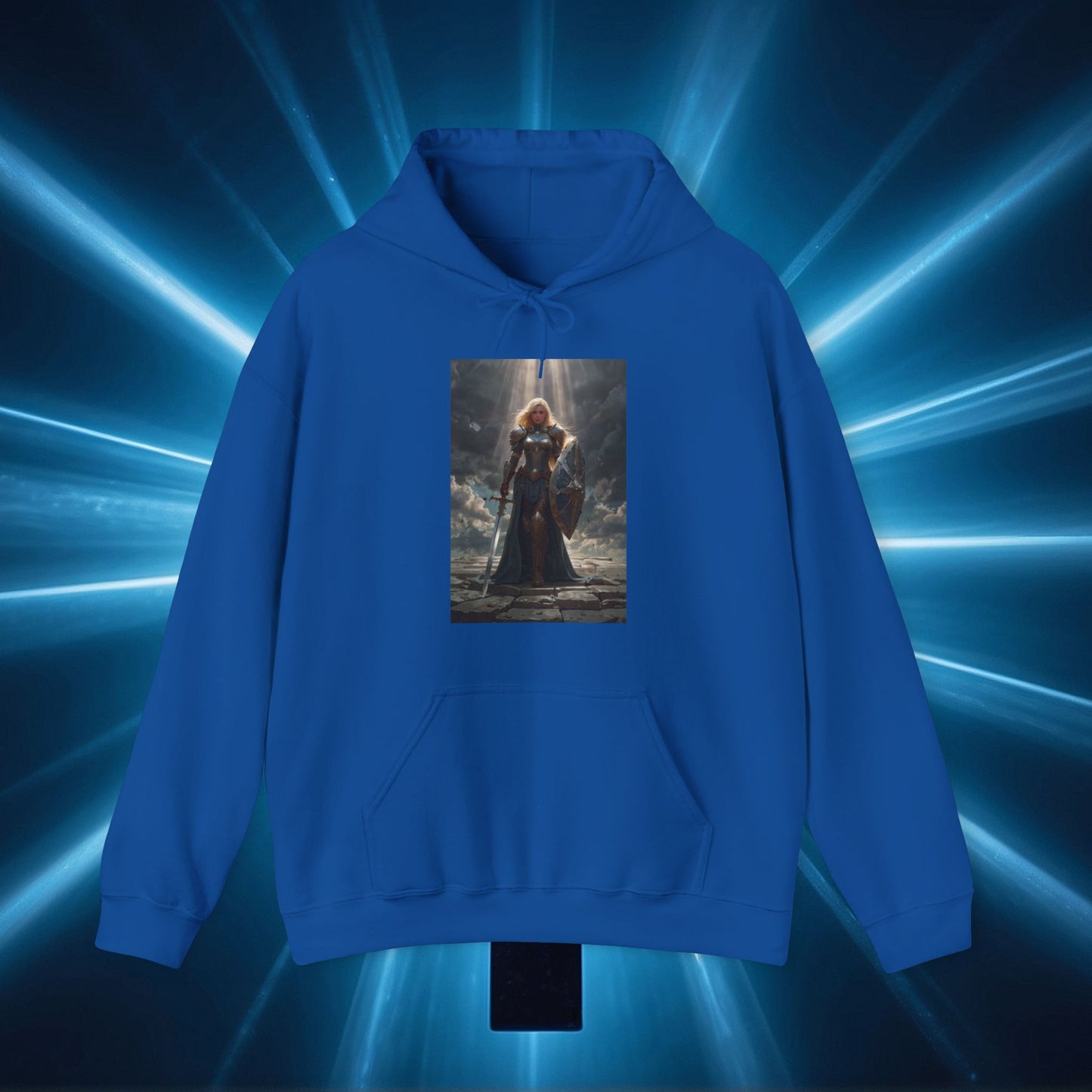 JOAN OF ARC STYLE FEMALE WARRIOR Unisex Heavy Blend™ Hooded Sweatshirt