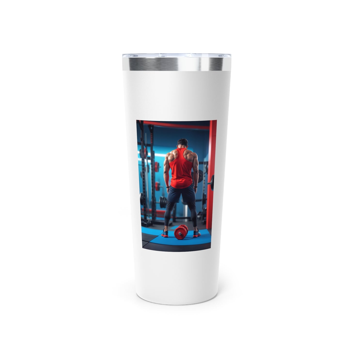 22oz Insulated Tumbler — Gym Motivation Weightlifter Design