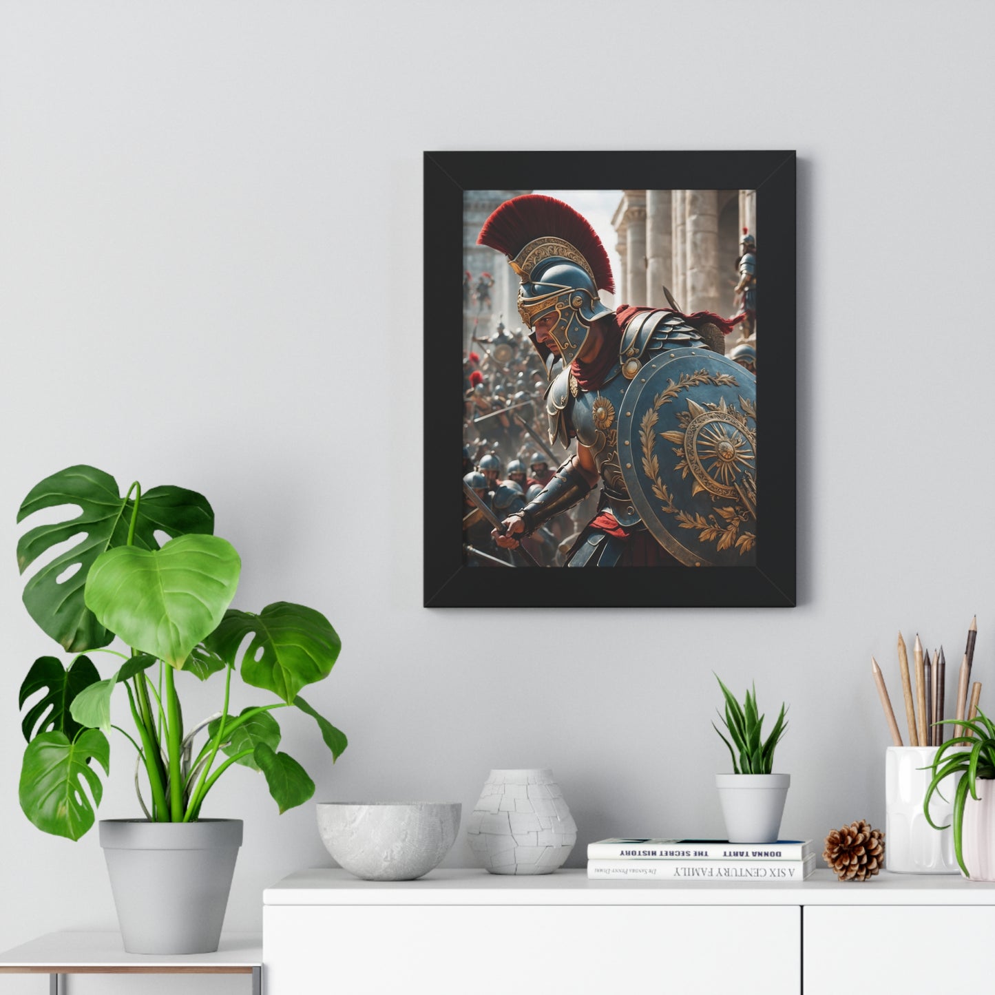 GREEK LEGENDARY HOPLITE Framed Vertical Poster