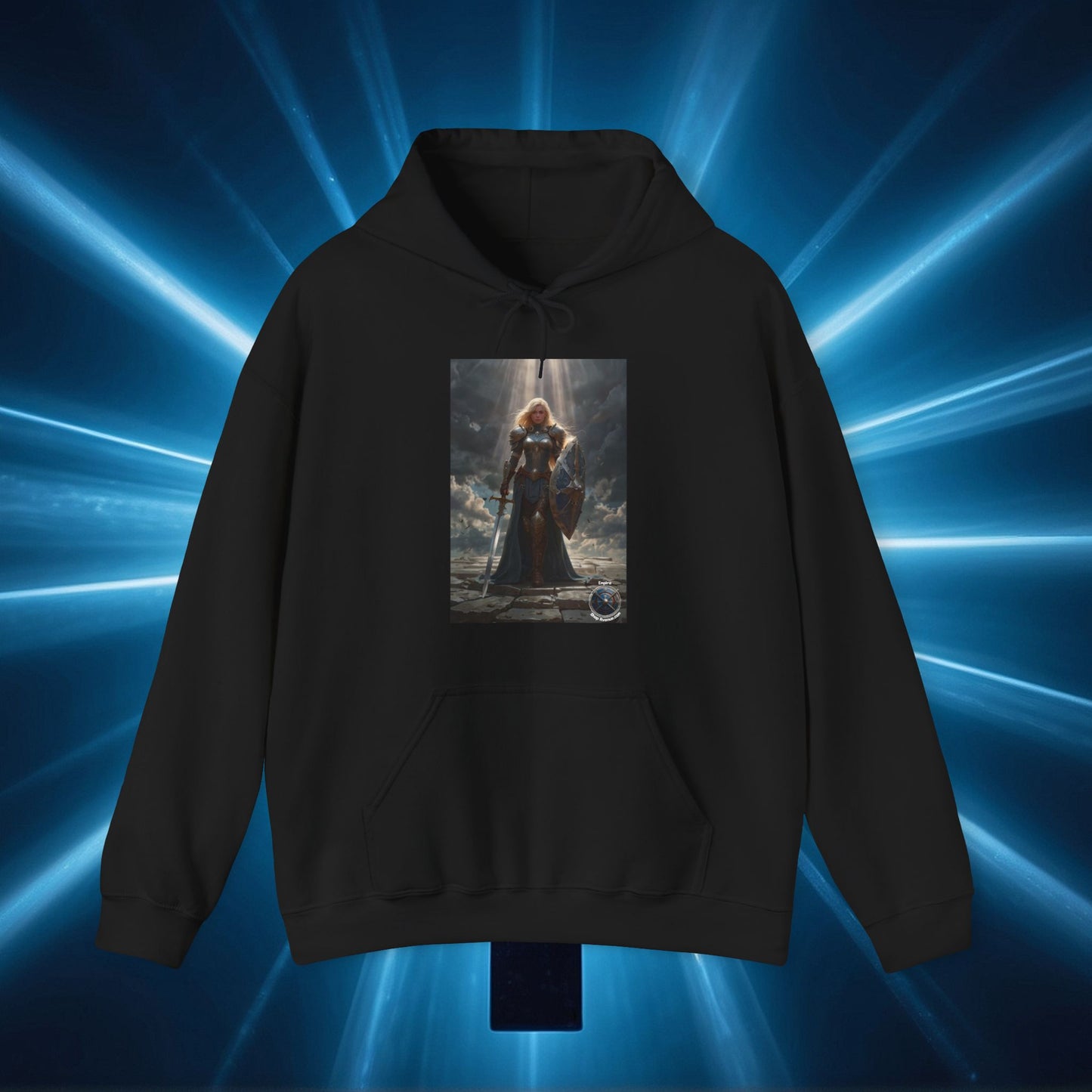 Sudadera unisex con capucha Heavy Blend™, estilo guerrera femenina, estilo Juana de Arco