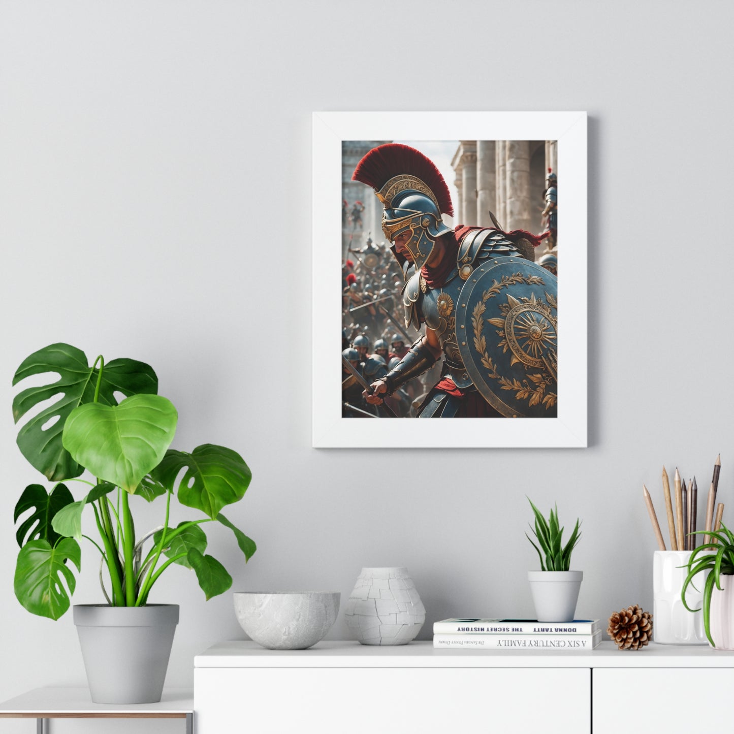 GREEK LEGENDARY HOPLITE Framed Vertical Poster