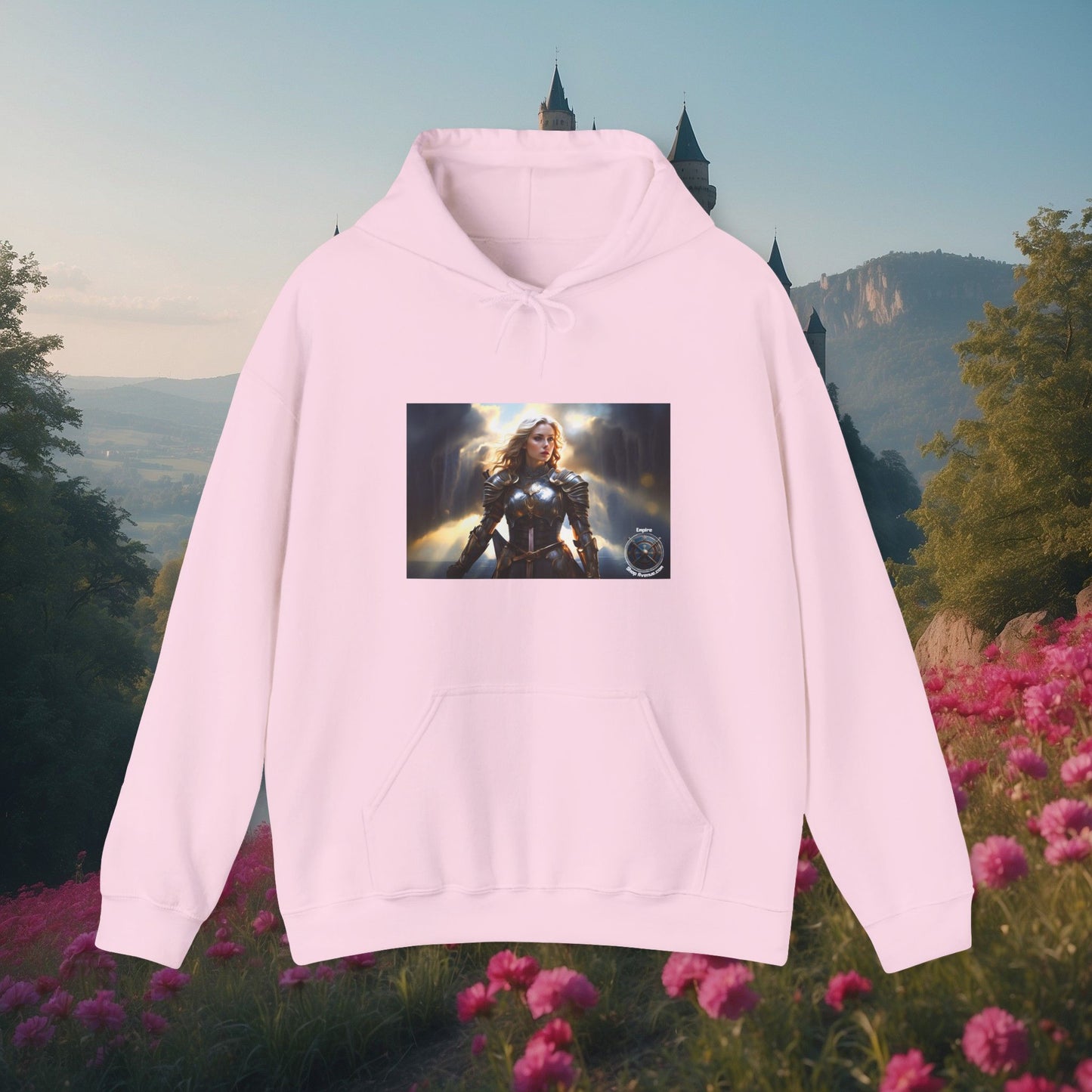 ARMORED FEMALE WARRIOR 2 Unisex Heavy Blend™ Hooded Sweatshirt