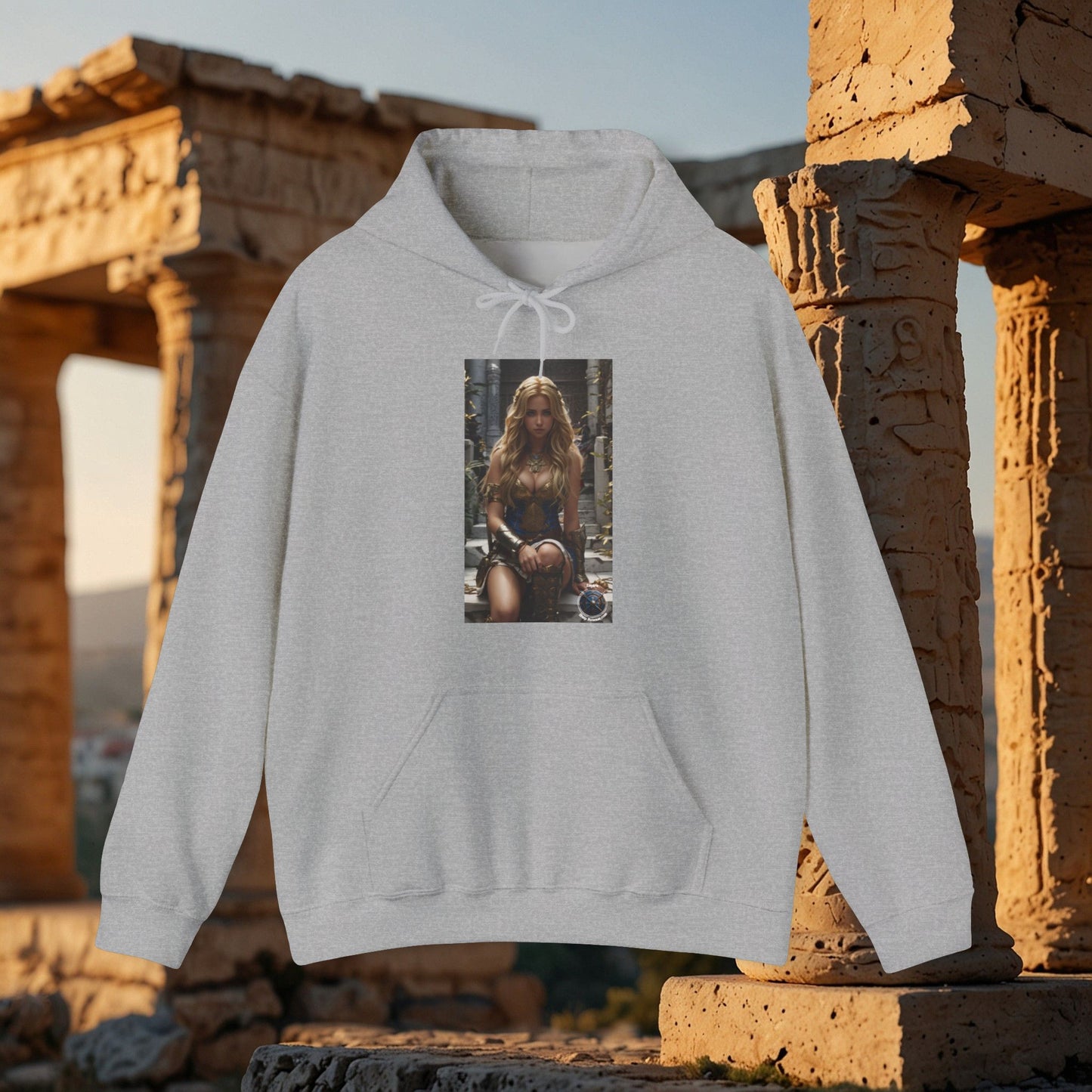 Sweat à capuche unisexe en mélange lourd AMAZON GODDESS BLUE 