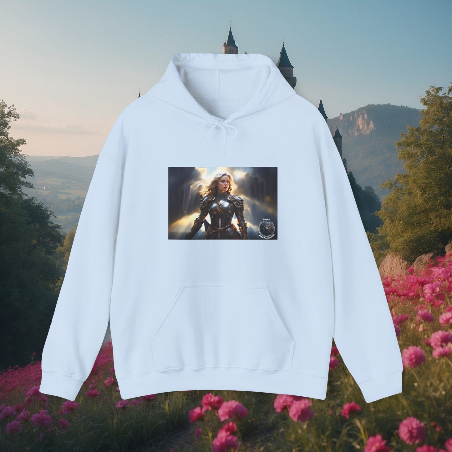 ARMORED FEMALE WARRIOR 2 Unisex Heavy Blend™ Hooded Sweatshirt