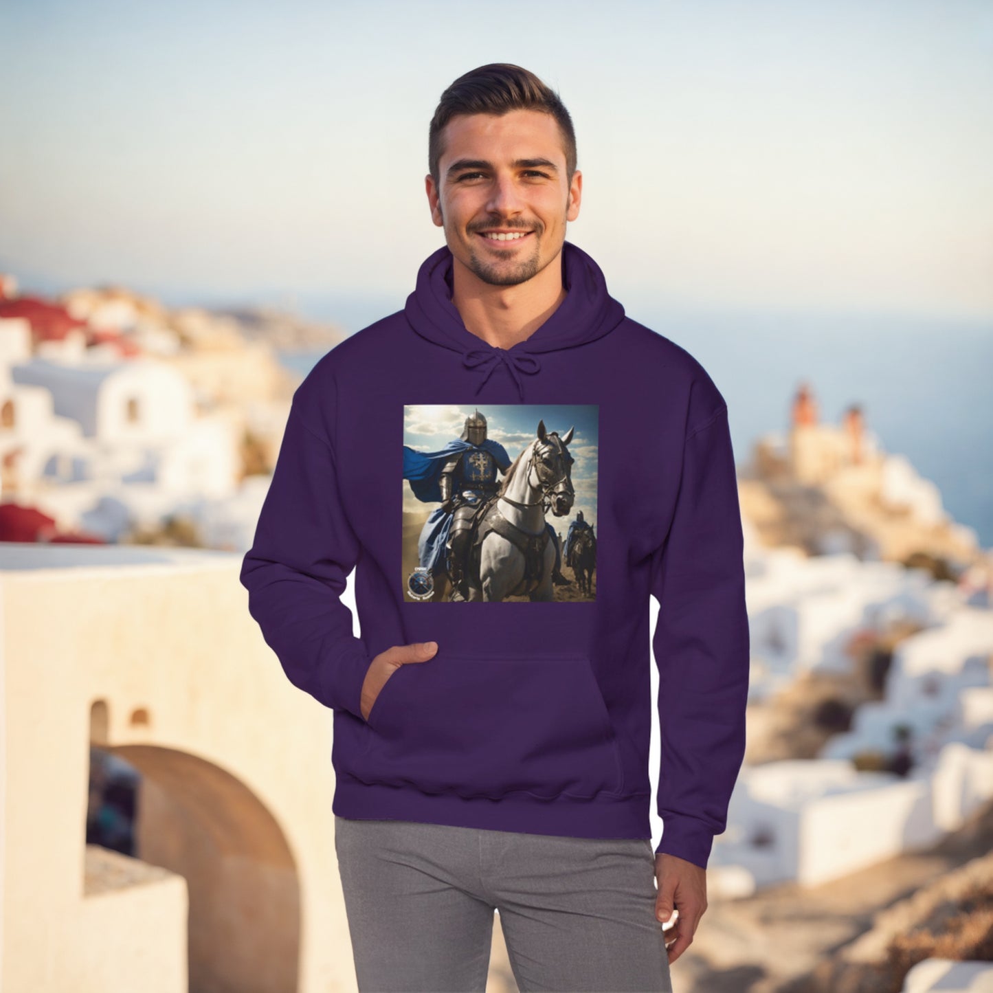 MOUNTED BLUE KNIGHT Unisex Heavy Blend™ Hooded Sweatshirt