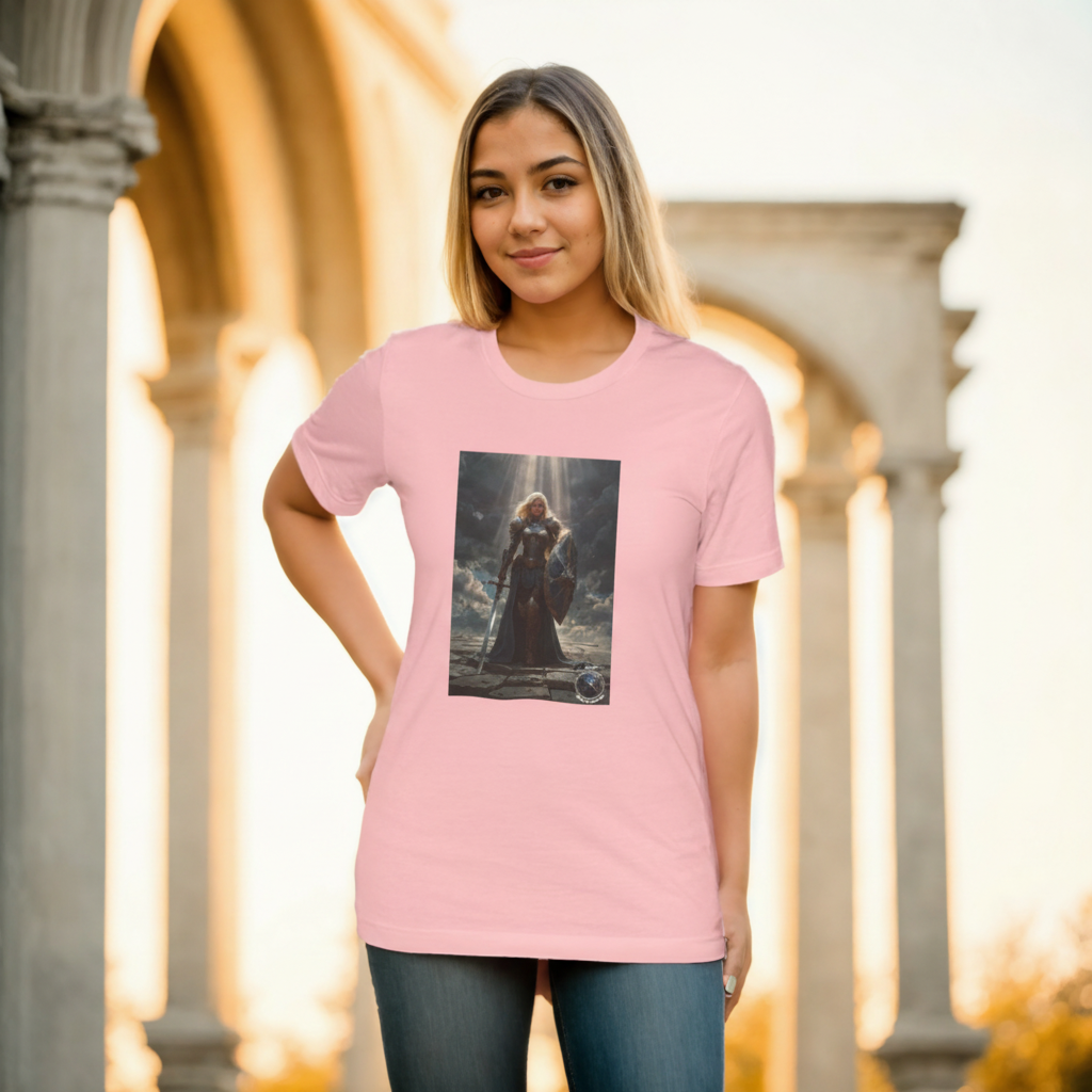 JOAN OF ARK LIKE FEMALE WARRIOR Unisex Jersey Short Sleeve Tee